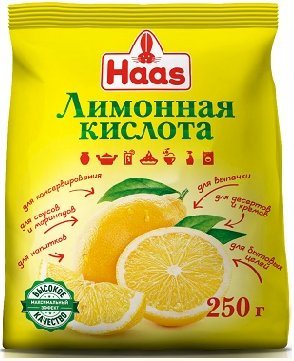 Лимонная кислота Haas, 250 г, 20 штук