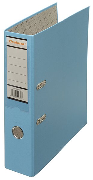 Папка-регистратор Tiralana Flax Vinil 75 мм, ПВХ, голубой - фото №1