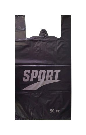 Пакет-майка Sport, 30+15х55 см, ПНД, черный+золото, 100 штук
