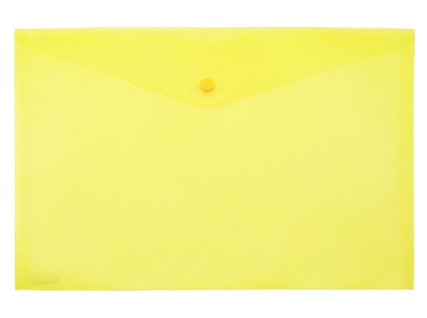 Пaпка-конверт на кнопке Workmate А4, 180 мкм, желтая