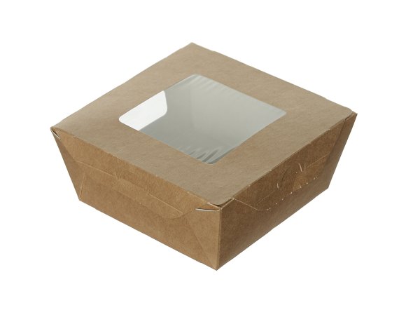 Упаковка Оригамо 115х115х50 мм, 400 мл, 2 окна, в коробке 400 штук - фото №1