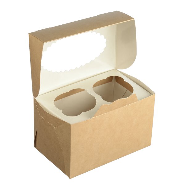 Упаковка Оригамо под 2 маффина, 100х160х100 мм, 200 штук в коробке