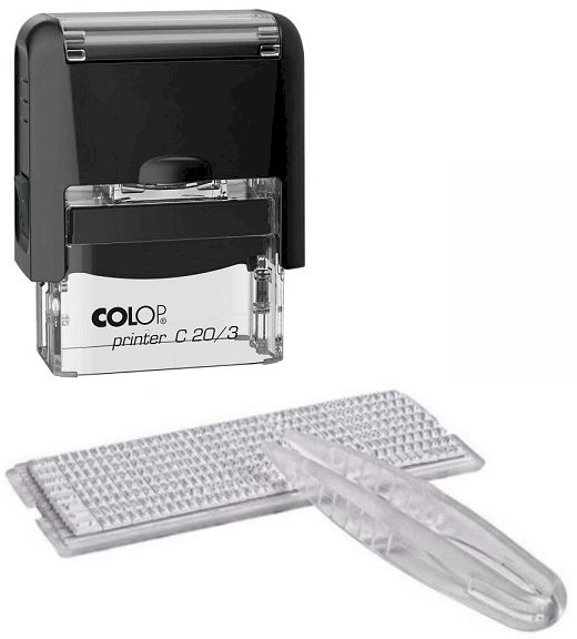 Штамп самонаборный Colop 38х14 мм, 3 строки, Printer C20/3-Set Compact, черный