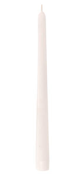 Свеча коническая белая, диаметр 2,2 см, высота 25 см
