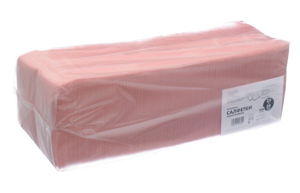 Салфетки, 24х24, 1-слойные, розовые, 400 листов в упаковке