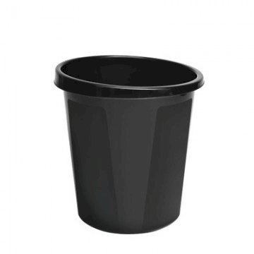 Корзина для мусора СТАММ, 9 л, черная, цельнолитая