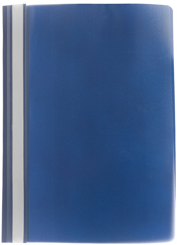 Папка-скоросшиватель пластиковая Workmate А4, 160 мкм, синяя с прозрачным верхом - фото №1