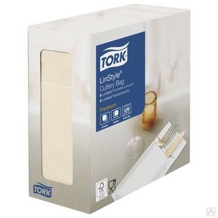 Конверты для приборов Tork LinStyle, 40х39 см, кремовые, 60 листов, 6 упаковок
