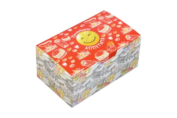 Коробка навынос Оригамо "Smile", 150х91х70 мм, в упаковке 200 штук  - фото №1