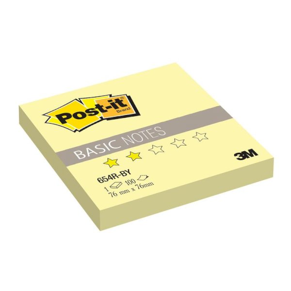 Блок самоклеящийся Post-it Basic 76x76 мм, канареечно-желтый, 100 листов