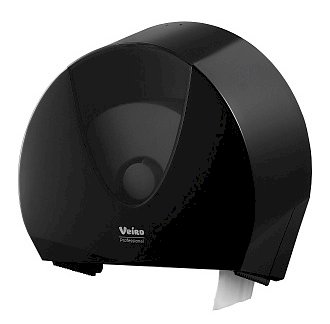 Диспенсер для туалетной бумаги в больших и средних рулонах черный пластик VEIRO JUMBO black