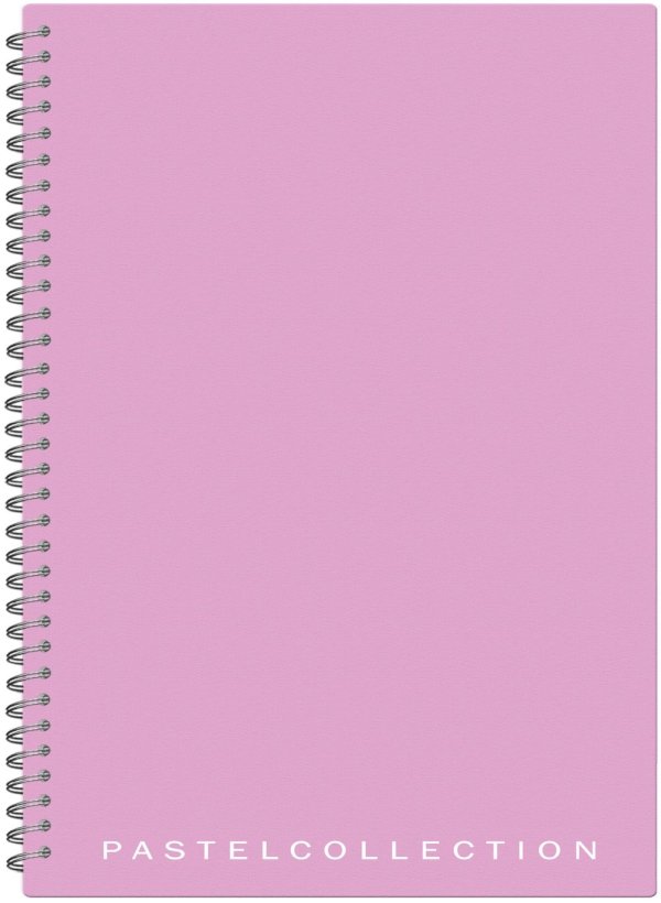 Бизнес-тетрадь Pastel Collection Pink/Purple, A4, 96 листов, пластиковая обложка, на гребне, клетка - фото №1