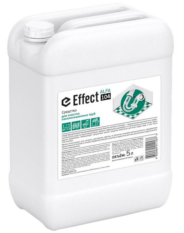 Effect Альфа 104 Средство для прочистки труб и канализации, 5 литров