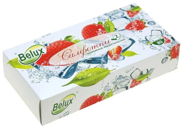 Салфетки косметические Belux, 2-слойные, 80 листов в упаковке, 20 упаковок в коробке