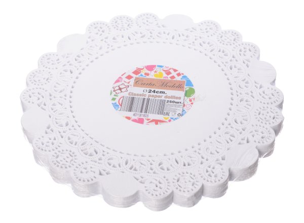 Салфетки для торта, диаметр 24 см, белые, 250 штук - фото №1