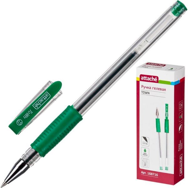 Ручка гелевая, зеленая, 0,5 мм - фото №1