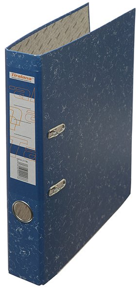 Папка-регистратор 50 мм, синяя, офсет, с металлической окантовкой - фото №1
