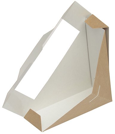 Коробка для сэндвича Оригамо с прозрачным окном, 130х130х50 мм, в коробке 300 штук