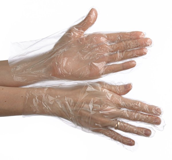 Одноразовые перчатки Optiline, размер M, прозрачные, 100 штук - фото №1