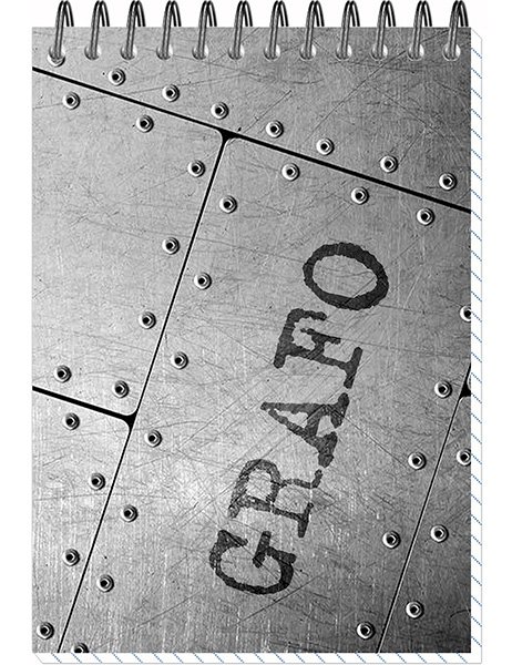 Блокнот Графо, А6, 50 листов, клетка, гребень, обложкка макулатурный картон