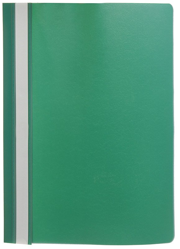 Папка-скоросшиватель пластиковая Workmate, А4, 160 мкм, зеленая с прозрачным верхом, 10 штук - фото №1