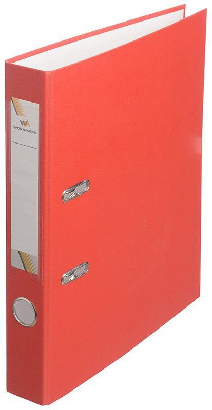 Папка-регистратор Workmate 50 мм, ПВХ, металлический уголок, собранная, красная - фото №1