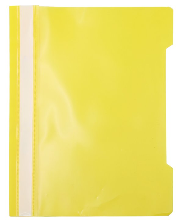 Папка-скоросшиватель пластиковая Workmate, А4, 180 мкм, желтая с прозрачным верхом