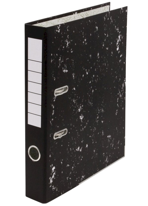 Папка-регистратор Workmate 50 мм, чёрный мрамор, с металлической окантовкой, собранная - фото №1