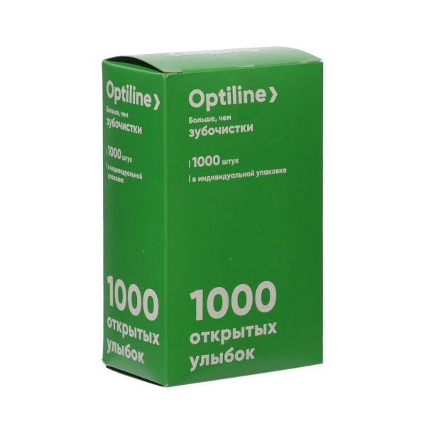 Зубочистки Optiline, деревянные, в индивидуальной полиэтиленовой упаковке, 1000 штук - фото №1