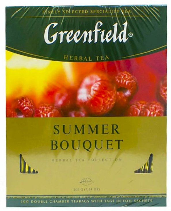 Greenfield Summer Bouquet, 2 г х 100 пакетов, чай пакетированный