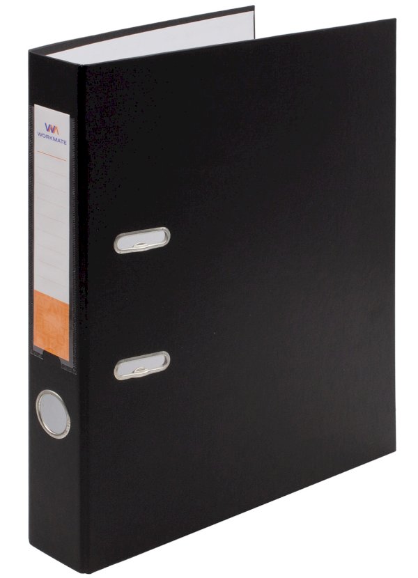 Папка-регистратор Workmate 50 мм, ПВХ, черная, без металлической окантовки, собранная - фото №1