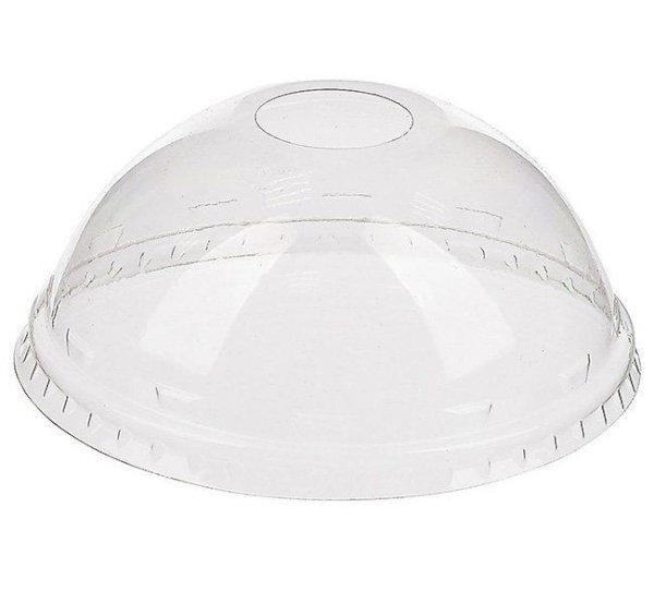 Крышка для стакана Pet Veggo, диаметр 95 мм, прозрачная, сфера с отверстием, 100 штук