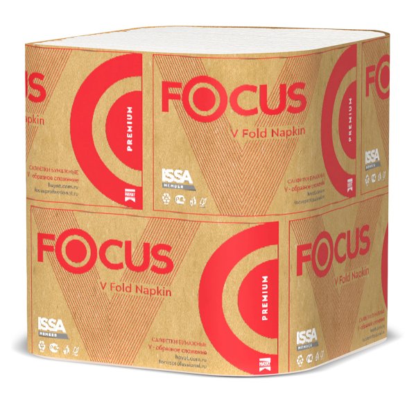 Салфетки диспенсерные Focus 16,8х23 см, 2-слойные, 1/2 сложения N4, 200 листов, белые,15 упаковок в коробе