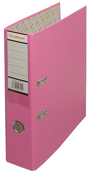 Папка-регистратор Tiralana Flax Vinil 75 мм, ПВХ, розовая