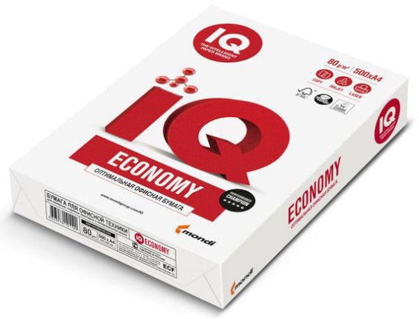 Бумага А4 IQ Economy, 80 г/м, 500 листов в пачке, 5 пачек