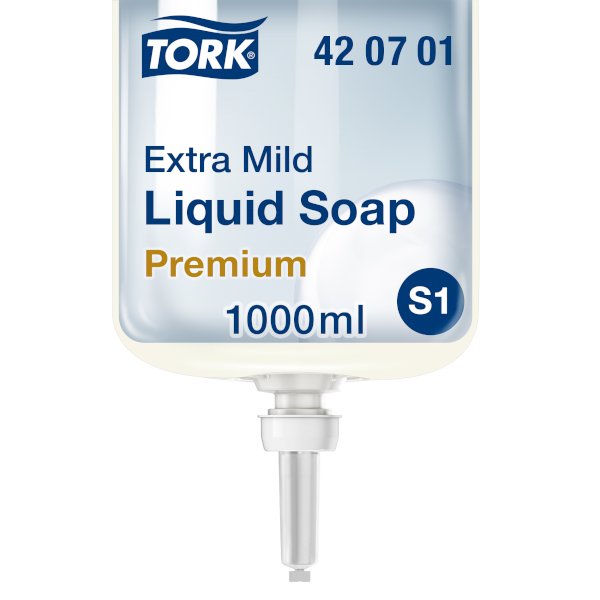 Жидкое крем-мыло Tork S1 Premium 1 л ультрамягкое 6 штук в упаковке - фото №1