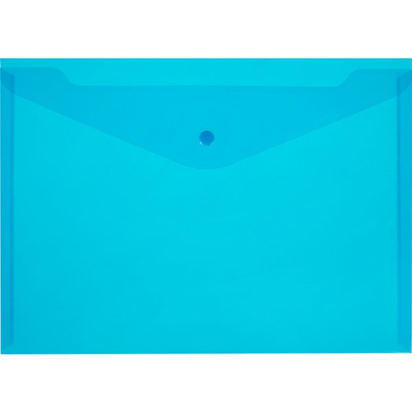 Папка-конверт на кнопке КНК А4, 180 мкм, синий, 10 штук в упаковке