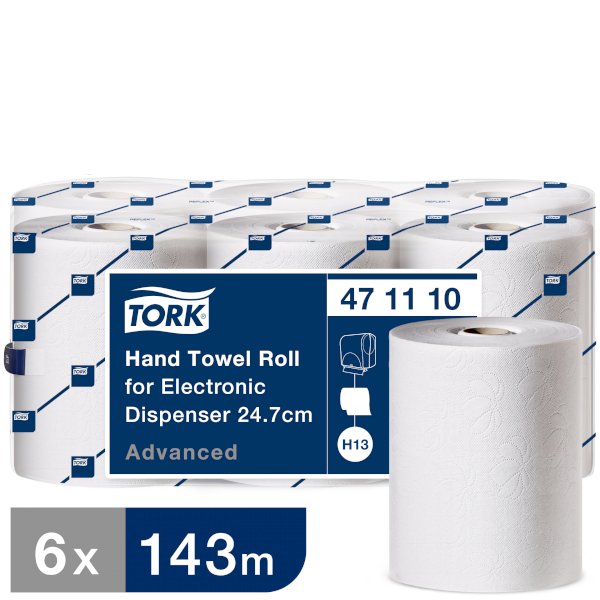 Полотенца бумажные Tork Advanced 2-слойные рулон 143 м ширина 24,7 см - фото №1