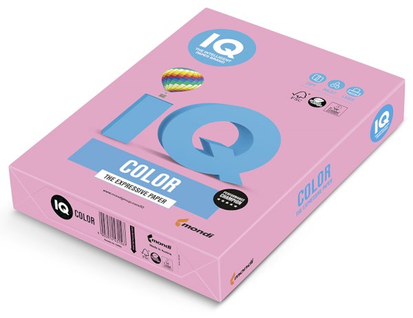 Бумага  А4 IQ Color, 80 г/кв.м, розовая PI25, 500 листов, 5 пачек в коробке