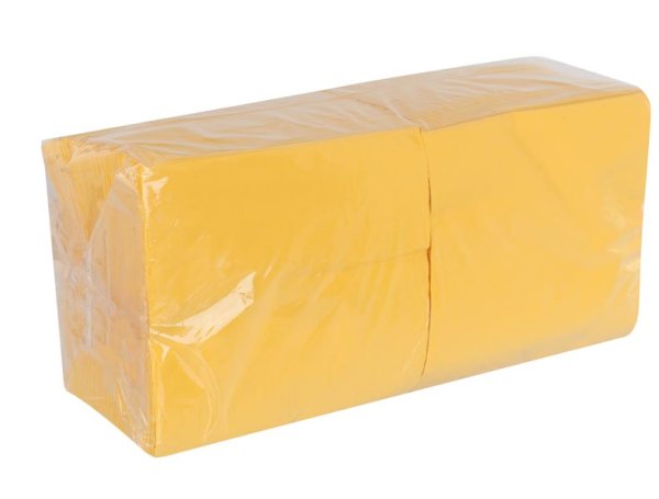 Салфетки бумажные, 33х33 см, 2-слойные, желтые, 200 листов в упаковке