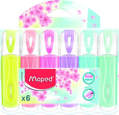 Набор текстовыделителей Maped Fluo Pep's Pastel, 1-5 мм, 6 цветов
