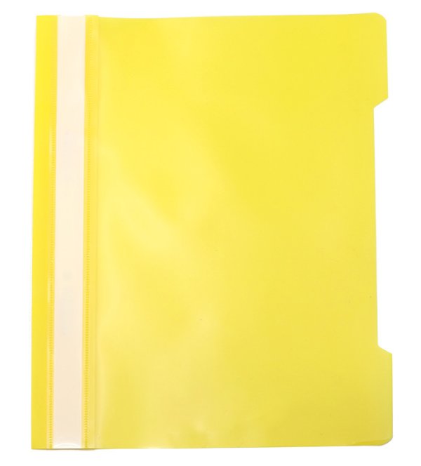 Папка-скоросшиватель пластик Workmate, А4, 120 мкм, желтая с прозрачным верхом