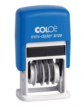 Датер-мини автоматический Colop S120 BANK пластиковый, шрифт 3,8 мм месяц, обозначается цифрами, с сокращенным годом