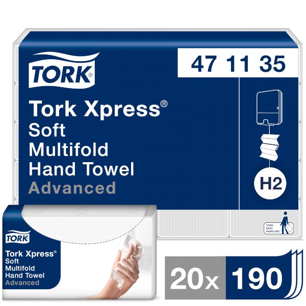 Полотенца бумажные листовые Tork Xpress Multifold Advanced 100% целлюлоза 2-слойные Z-сложения 136 листов в упаковке - фото №1