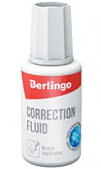 Корректирующая жидкость Berlingo, 20 мл, на химической основе, с кистью, 12 штук