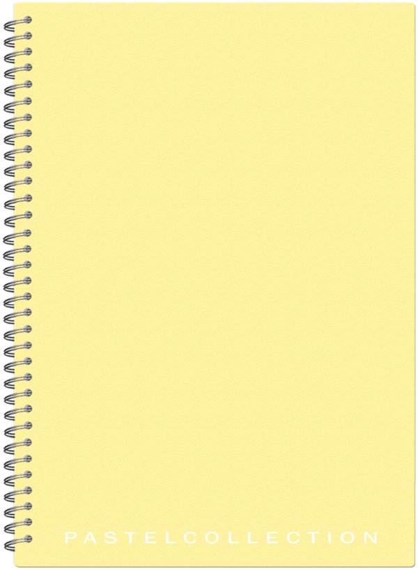 Бизнес-тетрадь Pastel Collection Yellow, A4, 80 листов, пластиковая обложка, на гребне, клетка - фото №1