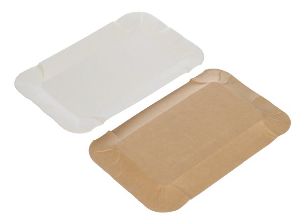 Тарелка одноразовая, 13х20 см, мелованный картон, белый, в упаковке 100 штук, в коробке 1000 штук 