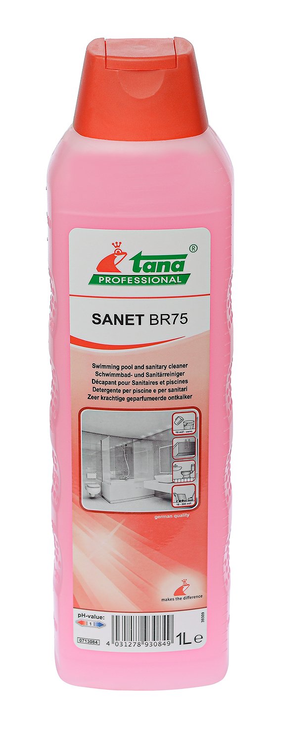 Кислотное гелеобразное средство для уборки в санитарных зонах TANA Sanet BR 75 red, 1 л - фото №1