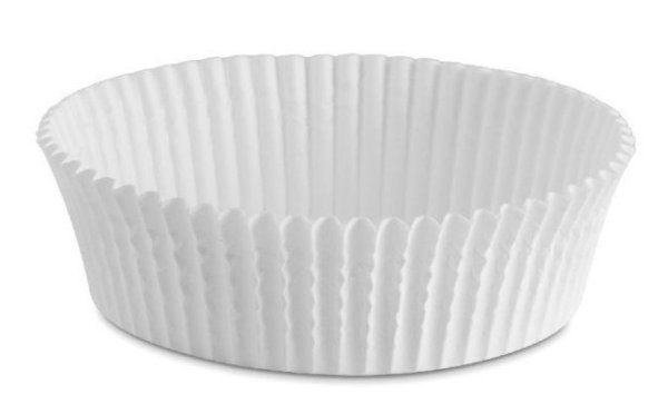 Бумажная форма для пирожных, диаметр 70 мм, высота 25 мм, круглая, белая, 1000 штук