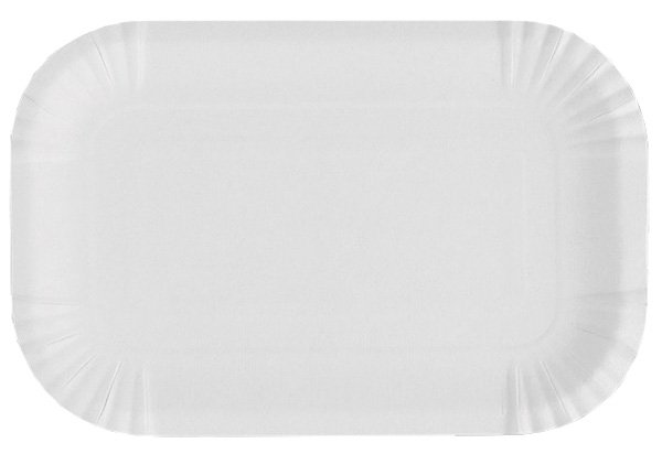 Тарелка картонная, 13х20 см, неламинированная, белая, 50 штук